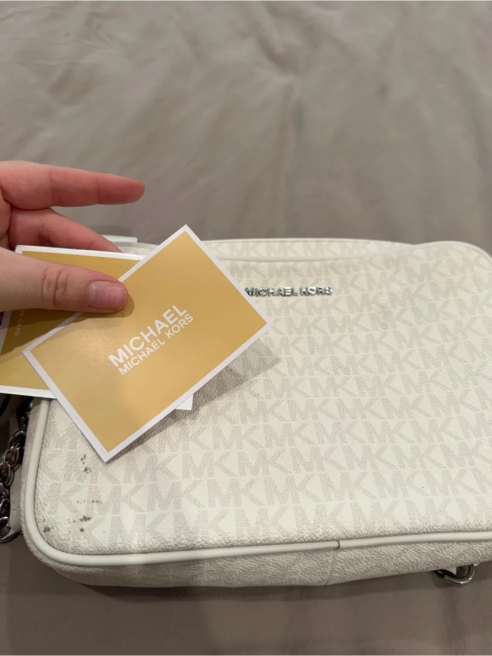 Michael Kors White Signature Crossbody Bag